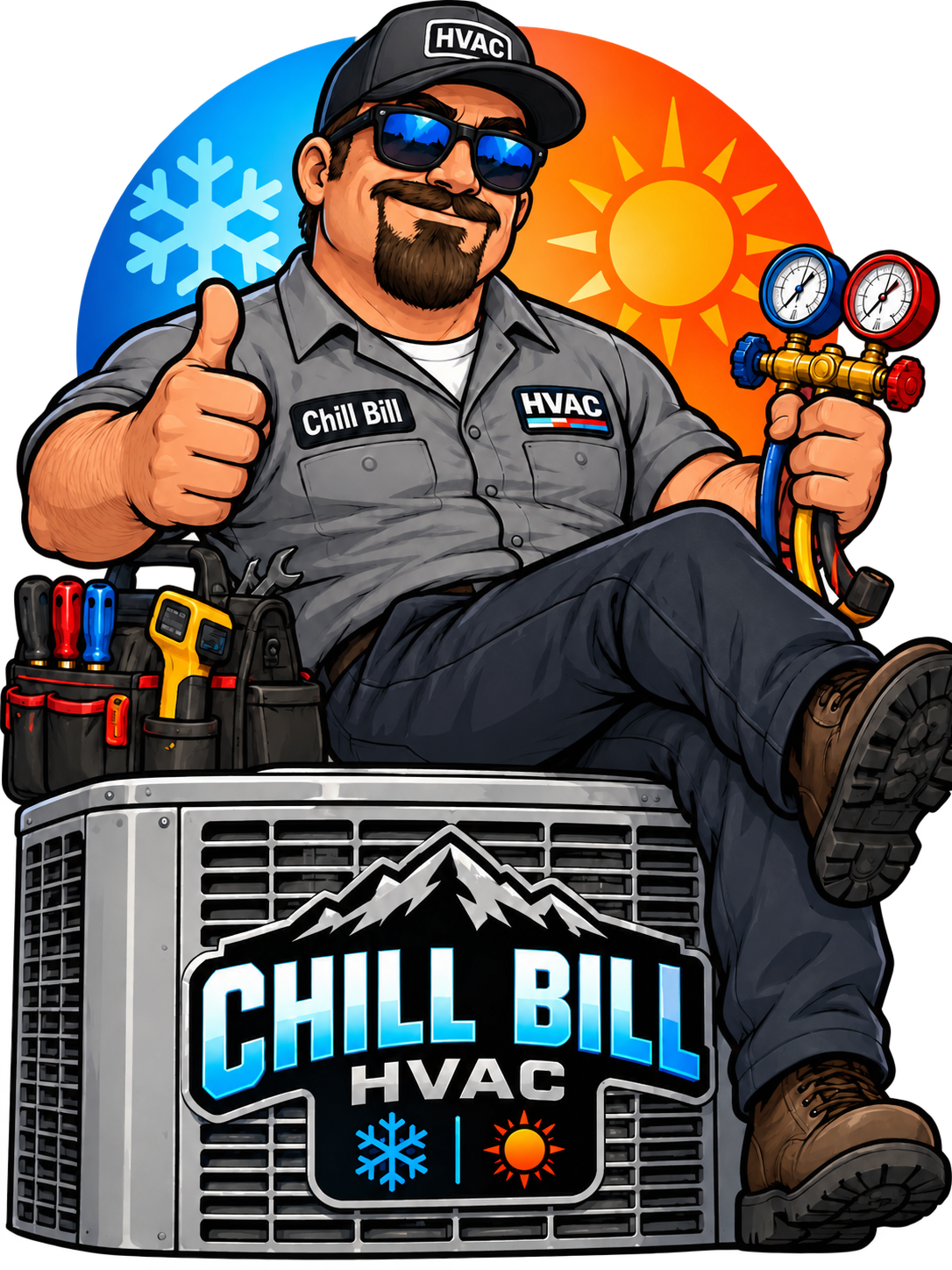 Chill Bill HVAC mascot